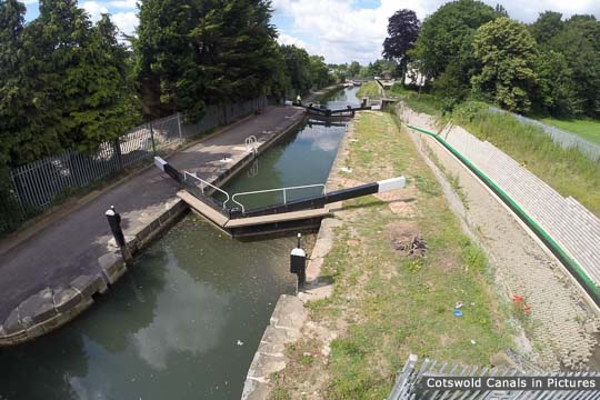 Dudbridge Upper Lock, with the bypass channel to the right