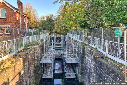 Pike Lock, Eastington being restored as part of Phase 1b