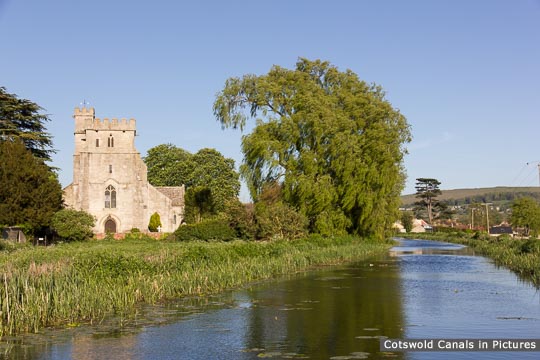 St Cyr's Church, Stonehouse and a restored section of the Stroudwater Navig