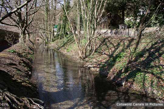 Canal re-emerges as narrow open channel near Chapel Lock