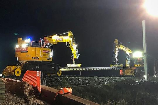 Removing the track. (Courtesy Network Rail)