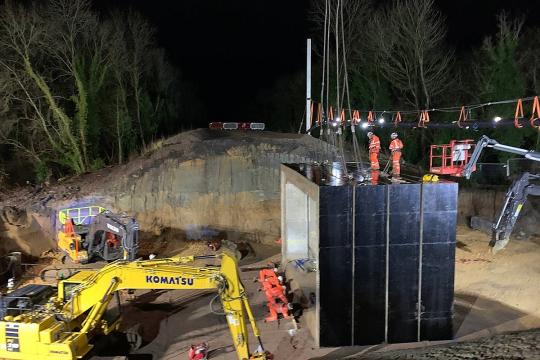 First four culvert sections in place. (Courtesy Network Rail)